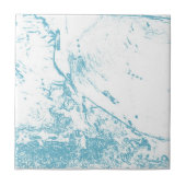 Blauwe golven tegeltje (Voorkant)