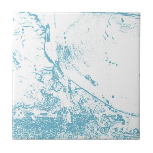 Blauwe golven tegeltje (Voorkant)