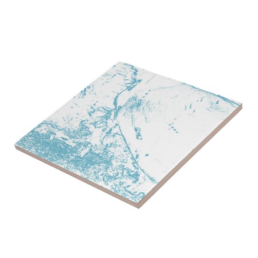 Blauwe golven tegeltje (Zijkant)