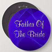 Blauwe golven vader van de bruid ronde button 6,0 cm (Voorkant /achterkant)