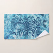 Blauwe golven van het Zee & Octopus Grafische  Tek Bad Handdoek (Handdoek)