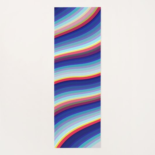 Blauwe golven van kleur yogamat (Achterkant)
