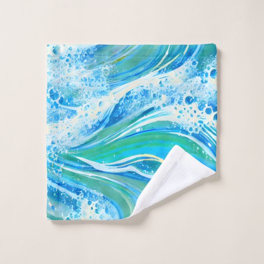 Blauwe golven voor Zee in de oceaan Bad Handdoek (Wasdoekje)