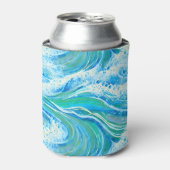 Blauwe golven voor Zee in de oceaan Blikjeskoeler (Blikje Voorkant)