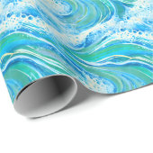 Blauwe golven voor Zee in de oceaan Cadeaupapier (Rol Hoek)