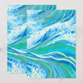 Blauwe golven voor Zee in de oceaan Feestdagenkaart (Voorkant / Achterkant)