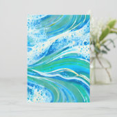 Blauwe golven voor Zee in de oceaan Feestdagenkaart (Staand voorkant)