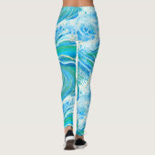 Blauwe golven voor Zee in de oceaan Leggings (Achterkant)