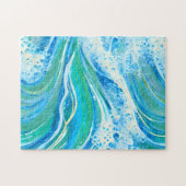 Blauwe golven voor Zee in de oceaan Legpuzzel (Horizontaal)