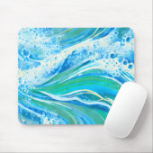 Blauwe golven voor Zee in de oceaan Muismat (Met muis)