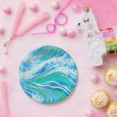 Blauwe golven voor Zee in de oceaan Papieren Bordje (Feest)