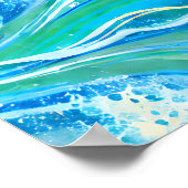 Blauwe golven voor Zee in de oceaan Poster (Hoek)