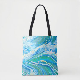 Blauwe golven voor Zee in de oceaan Tote Bag