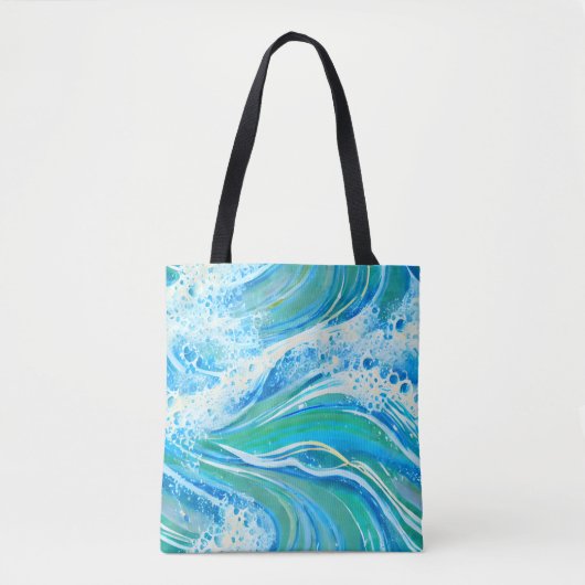 Blauwe golven voor Zee in de oceaan Tote Bag (Voorkant)