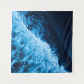blauwe golven wandkleed (Voorkant (horizontaal))