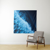 blauwe golven wandkleed (In Situ (horizontaal))