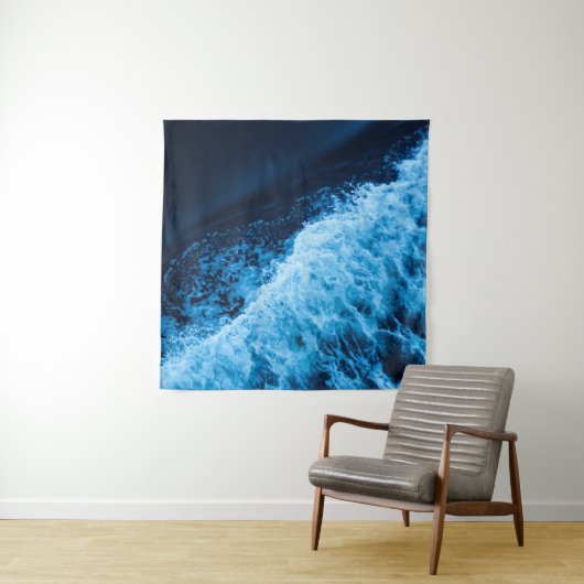 blauwe golven wandkleed (In situ)