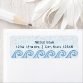 Blauwe golven Waterverf Art Beach Adresetiketten Etiket (Insitu)