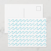 Blauwe golven Waterverf Patroon Eenvoudig Briefkaa Briefkaart (Voorkant / Achterkant)