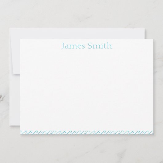 Blauwe golven Waterverf Patroon Eenvoudige schrijf (Voorkant)