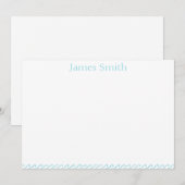 Blauwe golven Waterverf Patroon Eenvoudige schrijf (Voorkant / Achterkant)