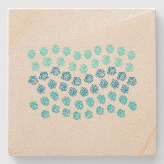 Blauwe golven zandsteen Onderzetter (Voorkant)