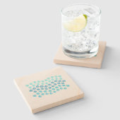 Blauwe golven zandsteen Onderzetter (Zijkant)