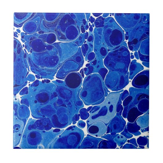 Blauwe golven Zee schuimtegel Tegeltje (Voorkant)