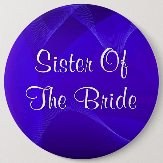 Blauwe golven zuster van de bruid ronde button 6,0 cm (Voorkant)