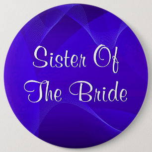 Blauwe golven zuster van de bruid ronde button 6,0 cm