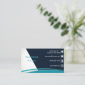 Blauwe golvende lijn visitekaartje (Staand voorkant)