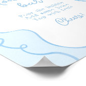 Blauwe golvende Mom-osa bar Poster (Hoek)