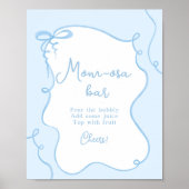 Blauwe golvende Mom-osa bar Poster (Voorkant)