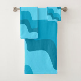 Blauwe golvende oceaangolven gradiënt bad handdoek