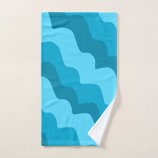 Blauwe golvende oceaangolven gradiënt bad handdoek (Handdoek)