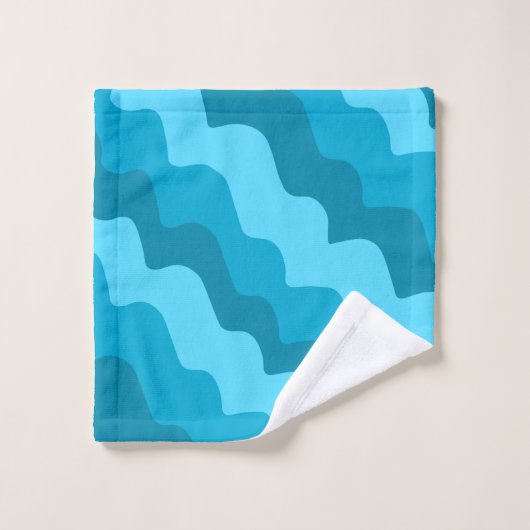 Blauwe golvende oceaangolven gradiënt bad handdoek (Wasdoekje)