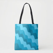 Blauwe golvende oceaangolven gradiënt tote bag (Voorkant)