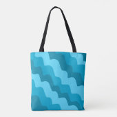 Blauwe golvende oceaangolven gradiënt tote bag (Achterkant)