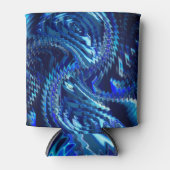 Blauwe golvende ster met zweeflijnen blikjeskoeler (Voorkant)