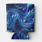 Blauwe golvende ster met zweeflijnen blikjeskoeler (Achterkant)