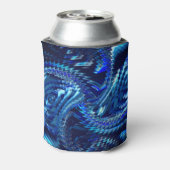 Blauwe golvende ster met zweeflijnen blikjeskoeler (Blikje Achterkant)