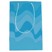 Blauwe golvende strepen medium cadeauzakje (Voorkant)