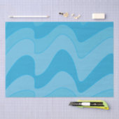 Blauwe golvende strepen tissuepapier (Craft)