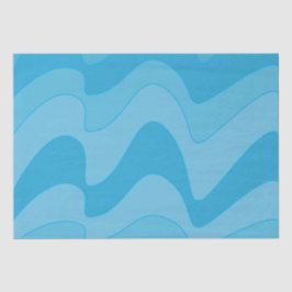 Blauwe golvende strepen tissuepapier