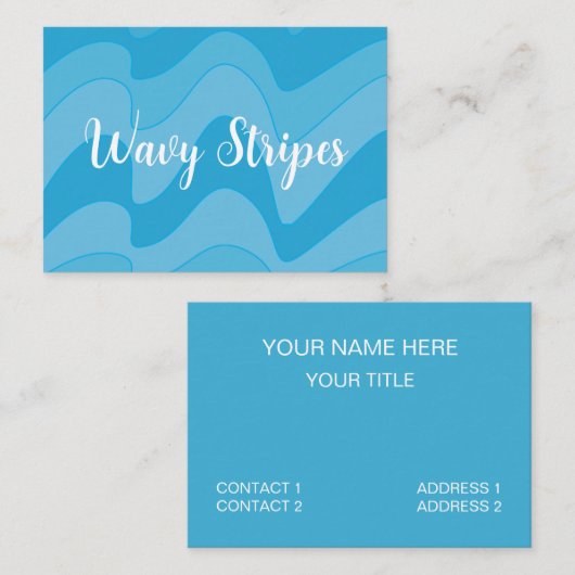 Blauwe golvende strepen visitekaartje (Voorkant / Achterkant)