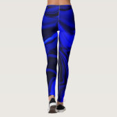 Blauwe golvingen over donkerblauw leggings (Achterkant)