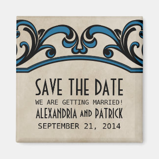 Blauwe gothische cirkels sparen de Magnet van de D