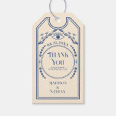  Blauwe Gotische bruiloft Dank u Cadeaulabel (Voorkant)