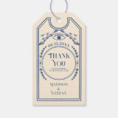  Blauwe Gotische bruiloft Dank u Cadeaulabel (Achterkant)