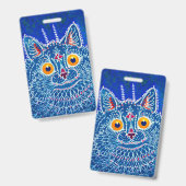 Blauwe Gotische Kat Badge (Voor- en achterkant)